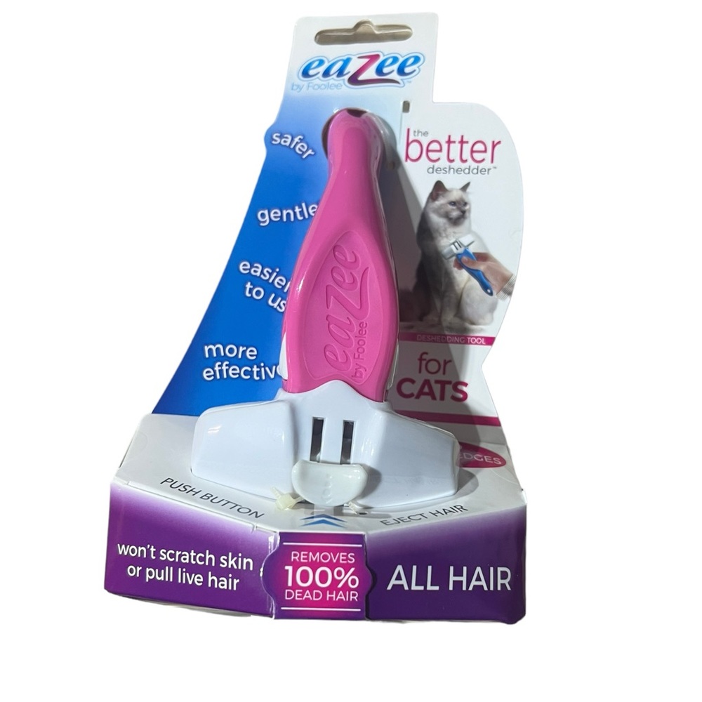 Eazee Cat DeShedding Pink Brush By Foolee